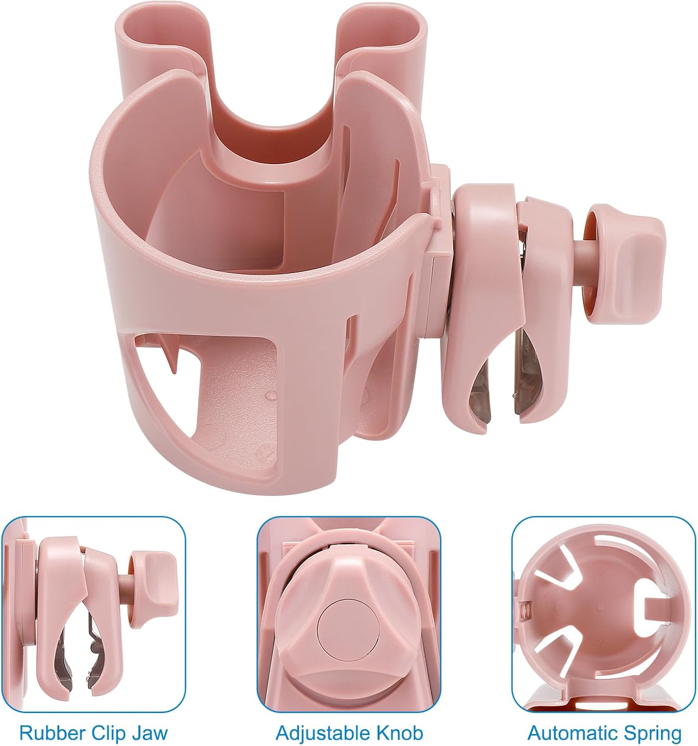 Accmor Stroller Cup Holder, Universal Cup Holder for Walker Wheelchair Bike, 360° Rotatable Stroller Cup Holder Attachment Accessories for Walker, Wheelchair, Scooter
