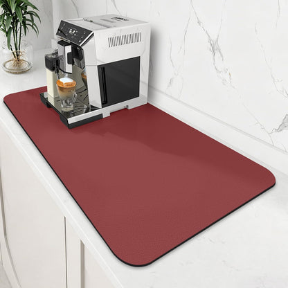 WISELIFE Coffee Mat Super Absorbent Dish Drying Mat Coffee Bar Accessories Match with Machine Large Drying Mats for Kitchen Counter 12" W x 19" L, Black