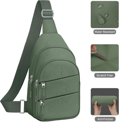 Tuwubi Crossbody Bags for Women, Sling Bag for Men, Small Hiking Backpack Anti Theft Lightweight for Outdoors Travel (M, Black)