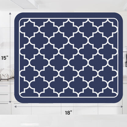 WISELIFE Dish Drying Mat Super Absorbent Drying Mat Large Dish Drying Mats for Kitchen Counter Easy Clean Dish Mat Kitchen Drying Mat15"x 18" Stylish Grey