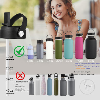 RRegeny Straw Lid for Hydro Flask Wide Mouth 32 40 oz, Lids with Flexible Handle compatible with HydroFlask, Replacement Sports Flex Cap Wide Mouth Top