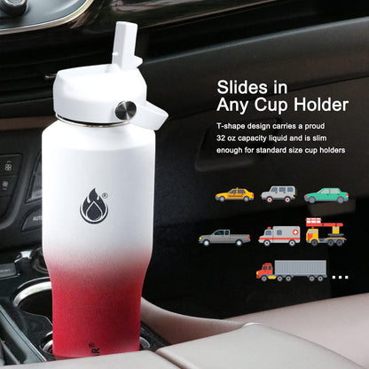 SENDESTAR 40oz Water Bottle Wide Mouth Stainless Steel Vacuum Insulated Double Wall with Straw Lids Fit in Any Car Cup Holder