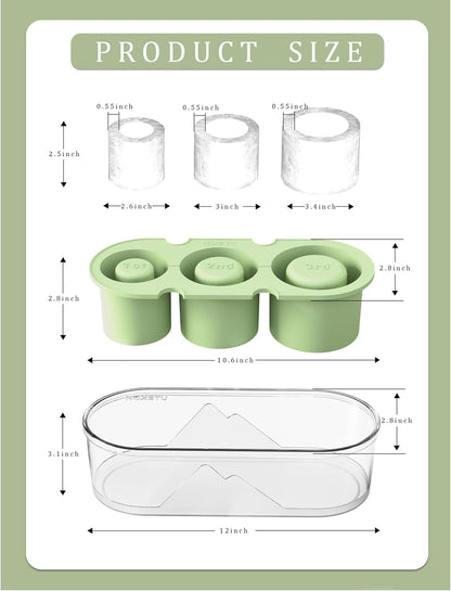 Ice Mold for Stanley Cup 30/40 Oz - Easy Fill and Release Without Touching Ice, Silicone Ice Cube Tray with Clear Lid and Bin for Freezer, Whiskey, Cocktail (Blue)