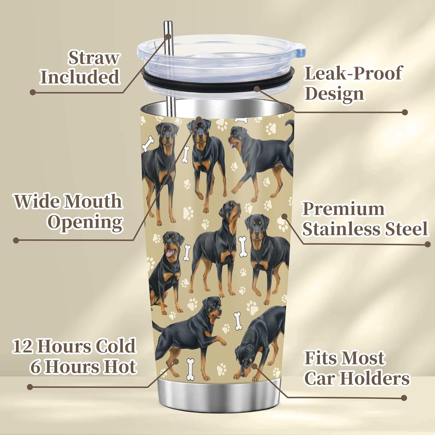 Beagle Gifts for Women Men, 40oz Stainless Steel Insulated Tumbler Travel Cup Mug, Funny and Unique Beagle Gifts for Dog Lover - Colors A