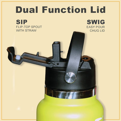 Maui Pickleball Co.™ Pickleball Water Bottle 32oz Insulated Stainless Steel Water Bottle PickleBall Accessories Pickleball Gifts Sip/Swig Lid with Carry Handle