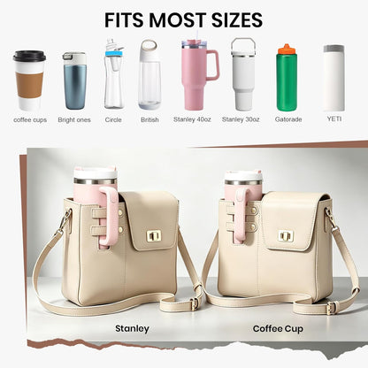 Stanley Purse Cup Holder for 40oz - Portable Crossbody Tumbler Bag with Strap, Water Bottle Carrier for Outdoor Travel