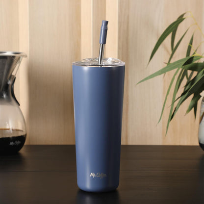 Mr. Coffee Java Quest 16 oz Double Wall Stainless Steel Tumbler with Lid & Reusable Straw, Insulated Thermal Drink Cup for Hot & Cold Beverages, Teal