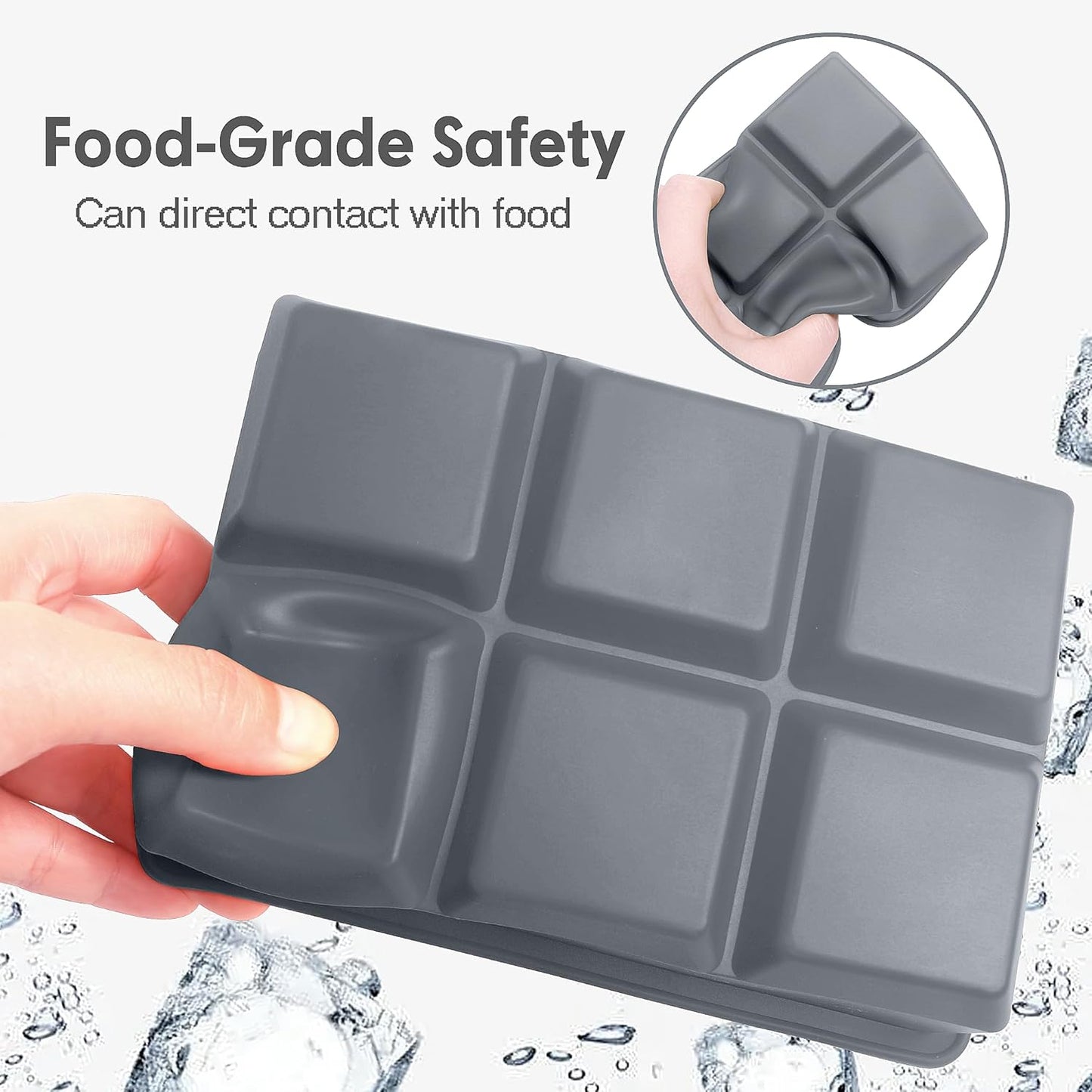 Excnorm Silicone Ice Cube Trays 3 Pack - Large Size Silicone Ice Cube Molds with Leak Proof Removable Lid Square Ice Cube Tray And BPA Free for Cocktail,Whiskey, Stackable Flexible Ice