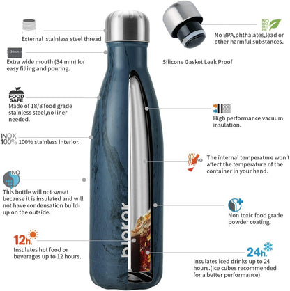 BJPKPK Insulated Water Bottle 12oz Small Stainless Steel Water Bottles Reusable Metal Thermal Keep Cold and Hot,Dreamy Purple - Colors A