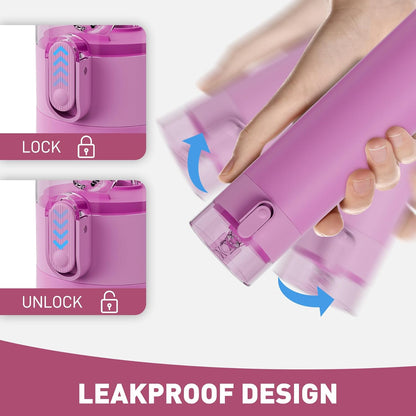 5oz Small Water Bottles with Straw, Mini Water Bottle with One-Hand Open Design, Leak-Proof Locking Lid for Hot&Cold Drinks, Small Travel Water Bottle - 100% Leakproof for School, Travel...(Mint)