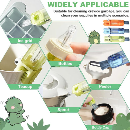 3 in 1 Cup Lid Cleaning Brush, Portable Water Bottle Brush, Multifunctional Bottle Cleaner Brush Set for Tight Spaces, Bottle Gaps, Tumblers, Travel Mug Caps(3 PCS)