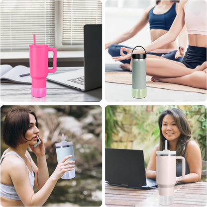 Jelly Luster Glitter Silicone Transparent Boot for Stanley 20-40oz, Compatible with Hydro Flask or Other Water Bottle Tumbler, 2.85-3.0 inch Protective Anti-Slip Bottom Sleeve Cover