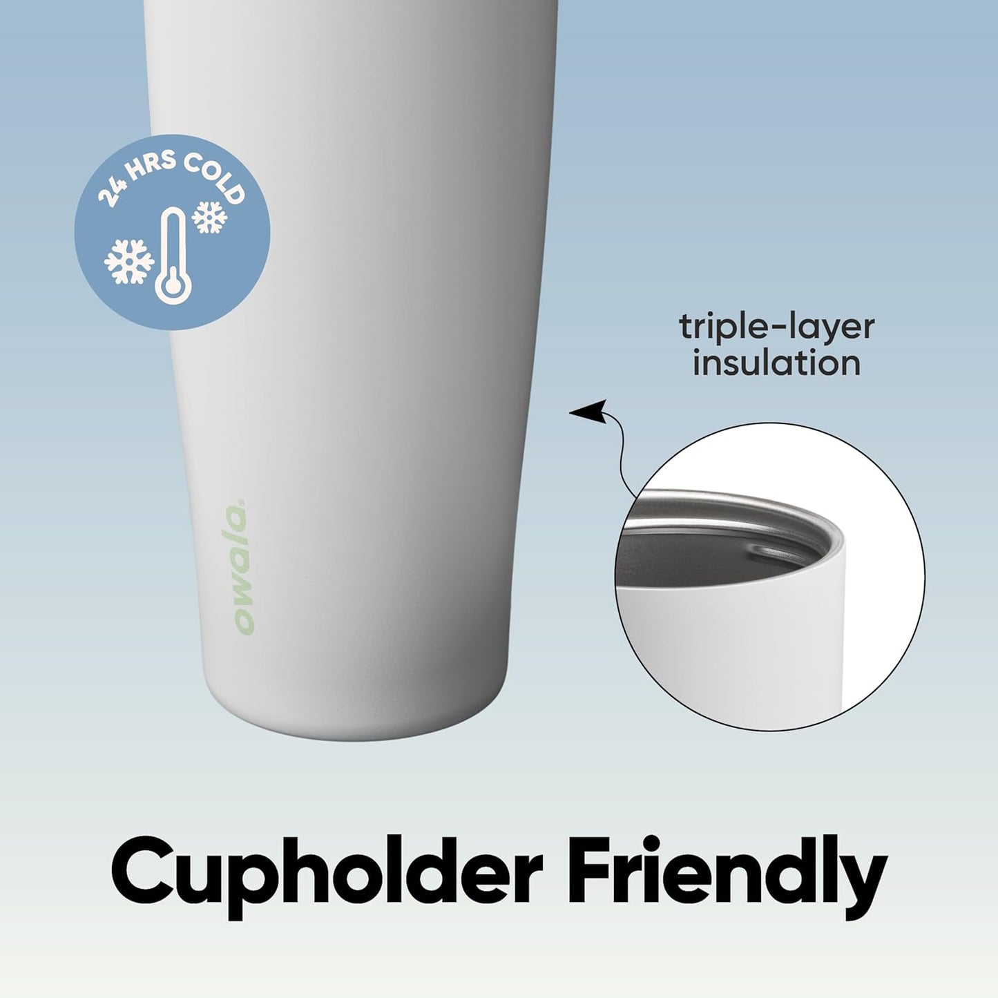 Owala FreeSip Sway Insulated Stainless Steel Water Bottle with Two-Way Spout, Built-In Straw and Bucket Handle, Made for Travel, School, and Sports, 30oz, BPA Free, Leak Proof, Daybreak