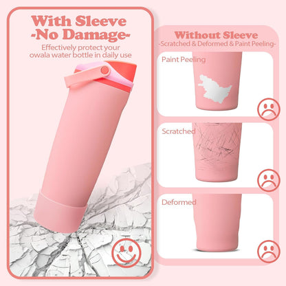 2PCS Silicone Boots for Owala 30oz & 40oz FreeSip Sway Bottles & Tumblers – Non-Slip, Scratch-Resistant, Stability Enhancer for Owala Accessories (Eucalyptus Green) - Colors B