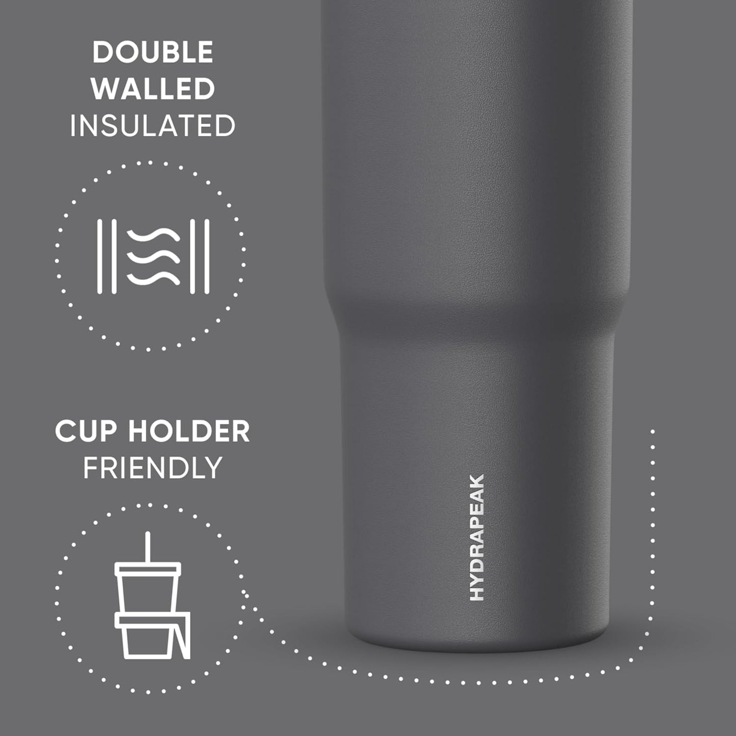 Hydrapeak Nomad 32oz Insulated Stainless Steel Travel Tumbler with Handle & Straw Lid, Leakproof, Cupholder Friendly, Keeps Drinks Cold 24 Hours, Reusable Bottle for Daily Hydration (Pale Sage)