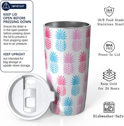 TILUCK 20 oz Insulated Tumbler with BPA-Free Lid, Stainless Steel Vacuum Travel Coffee Mug, Double Wall Coffee Tumbler（20oz，Matte DarkBlue）