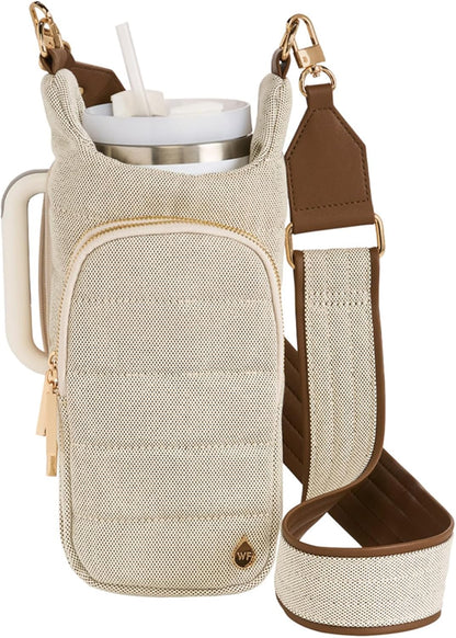 WanderFull Original HydroBag Handle® Zipper Slot for Handle, Hands-Free Crossbody Water Bottle Holder & Tumbler Accessories