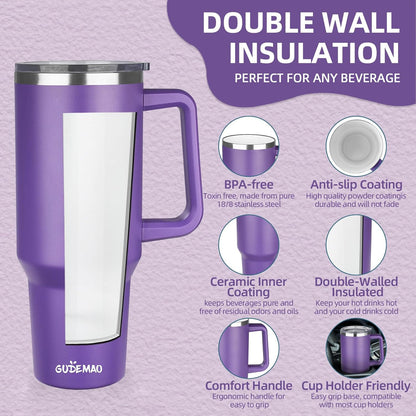 20 oz Insulated Coffee Mug with Ceramic Coating, Stainless Steel Travel Mug Tumbler with Handle Lid and Straw, Double Wall Leak-Proof Coffee Travel Mug Keeps Drink Hot and Cold (Black)