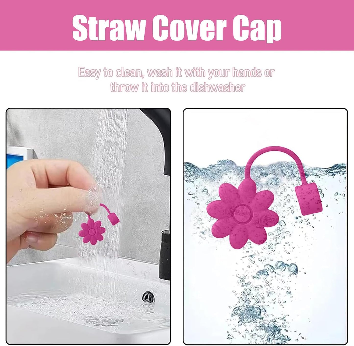 Flower Straw Covers Toppers for Stanley Cups 30&40 Oz Tumbler with Handle Accessories 4PCS Silicone Straw Caps Reusable Straws Tips Protectors for Stanley Cup 10mm 0.4in Straws,Off White