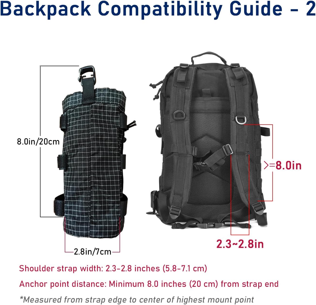 Extended-Height Ultralight Shoulder Strap Water Bottle Holder – Fits 20-34oz Bottles | Heavy-Duty Backpack Accessory for Hiking, Travel, Cycling & Running