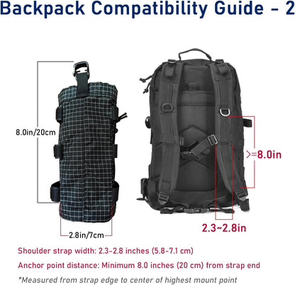 Extended-Height Ultralight Shoulder Strap Water Bottle Holder – Fits 20-34oz Bottles | Heavy-Duty Backpack Accessory for Hiking, Travel, Cycling & Running