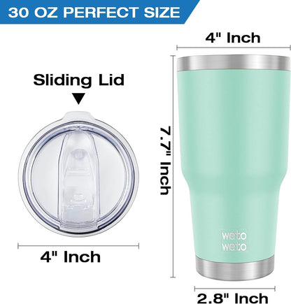 WETOWETO 30oz Tumbler with Lid, Stainless Steel Vacuum Insulated Water Coffee Tumbler, Double Wall Powder Coated Travel Mug Thermal Cup for Home Outdoor (Navy Blue, 1 Pack)