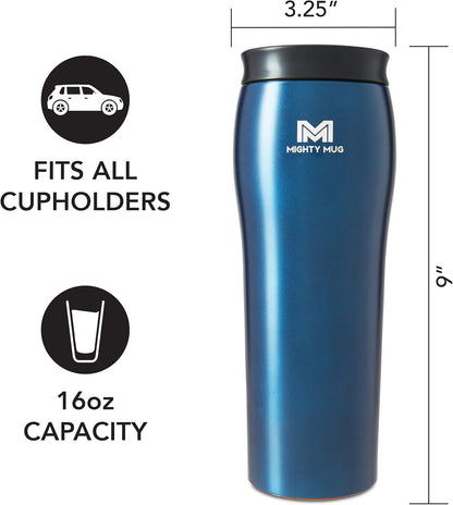 Mighty Mug | The Untippable Mug | Grips When Hit, Lifts for Sips | Insulated Stainless Steel Tumbler | Cupholder Friendly | Gifts for Women Men All | Leakproof | 6 Hour Hot / 24 Cold | 16oz | Teal