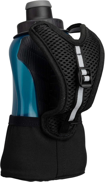 Nathan Running Handheld Water Bottle Adjustable No-Grip Quick Squeeze Lite Hand Strap. Reflective Hydration