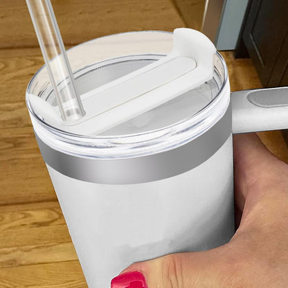 40oz Tumbler Lid Compatible for Stanley, 2 Pack Replacement Tumbler Lids Fit for Stanley Quencher 2.0 Tumbler 40 OZ, with Straws and Cleaning Brush (Orchid)
