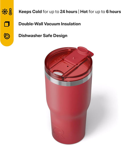 RTIC 20oz Essential Tumbler with Lid, Ceramic Lined, Insulated, Stainless Steel, Metal, Double Wall Vacuum-Insulation, Travel Cup for Iced Coffee, Tea, Hot and Cold Drink, Graphite
