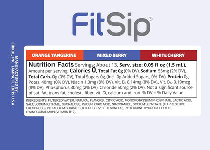 Cirkul FitSip Electrolytes Flavor Water Variety Pack, Makes 36 Drinks, No Sugar, Zero Calorie Drink Mix, (2 Mixed Berry, 2 White Cherry, 2 Orange Tangerine)