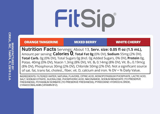 Cirkul FitSip Electrolytes Flavor Water Variety Pack, Makes 36 Drinks, No Sugar, Zero Calorie Drink Mix, (2 Mixed Berry, 2 White Cherry, 2 Orange Tangerine)