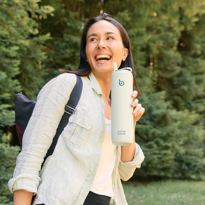 BOTTLE BOTTLE Insulated Water Bottle 24oz with Straw Lid and Handle for Sports Travel Gym Stainless Steel Water Bottles Double-Wall Vacuum Metal Leak Proof BPA-Free