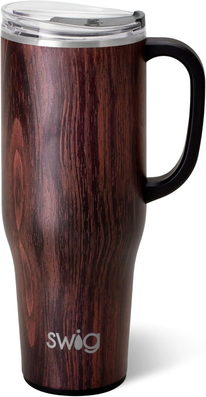Swig Life 40oz Mega Mug, 40 oz Tumbler with Handle and Straw, Cup Holder Friendly, Dishwasher Safe, Extra Large Insulated Tumbler, Stainless Steel (Pickleball)