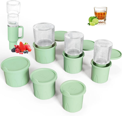 AIMI Ice Cube Tray for Stanley Cup 3 Pack, Flexible, BPA-Free, Space-Saving Design, Easy Release Compatible with 30-40 oz Tumbler Cup Specialty Tools Ice Cube Molds, Green