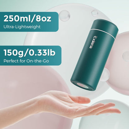【Upgraded】Exllena Small Insulated Water Bottle 12 oz/350ml– Mini Insulated Water Bottle for Hot & Cold Drinks, Perfect Small Water Bottle for Travel, Purse...(Greyish Blue)