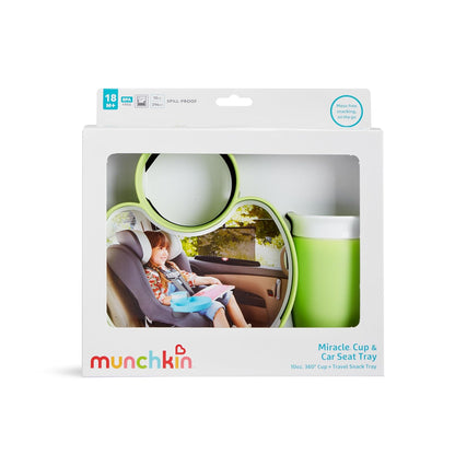 Munchkin® Carseat Tray - Toddler Travel & Road Trip Accessory for Mess-Free Snacking in The Car, Grey