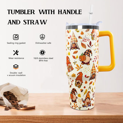 Ceovfoi 40 oz Pickleball Coffee Mug Vacuum Insulated Travel Tumbler with Handle, Lid & Straw - Perfect Pickleball Gifts for Players, Coaches, Lovers | Pickleball Accessories