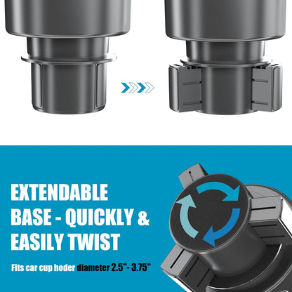 Upgraded Car Cup Holder Expander Adapter with Offset Adjustable Base, Compatible with Yeti 14/24/36/46oz Ramblers, Hydro Flasks 32/40oz, Other Large Bottles Mugs in 3.5"-4.0", 1 Pack