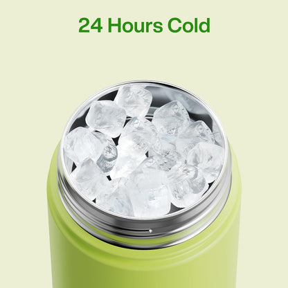 ENCOOL Insulated Water Bottle with Straw Stainless Steel Water Bottle, Leak-Proof, BPA-Free, Double Wall Vacuum Keeps Cold for 24 Hours for Sports, Travel, School (26 oz, Cotton Candy) - Colors A