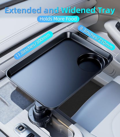 Car Cup Holder Tray, Car Food Tray Table for Car Eating Lunch, Cup Holder Expander Insert Interior, Long Road Trip Essentials Travel Patrol Accessories Drink Holder Organizer for Semi Truck Rv