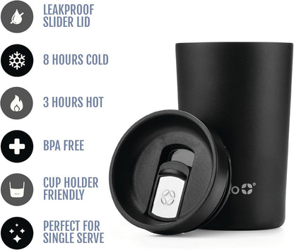 Ello Miri 16oz Vacuum Insulated Stainless Steel Travel Mug, Leak-Proof Slider Lid, Keeps Hot for 5 Hours, Perfect for Coffee or Tea, BPA-Free, Fits Most Cupholders, Holiday Gift, Speckle