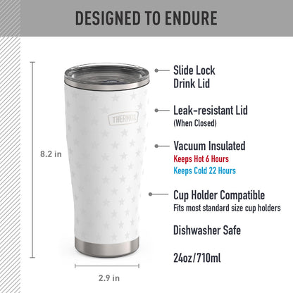 THERMOS ICON SERIES, Stainless Steel Tumbler with Slide Lock, 18 Ounce, Mystic Navy
