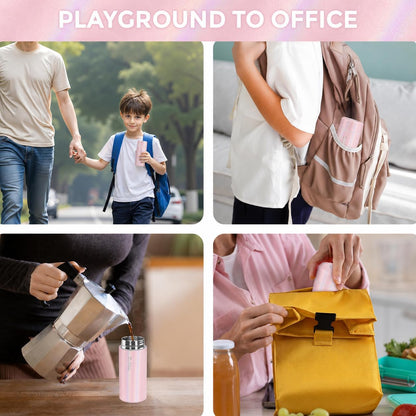 【Upgraded】Exllena Small Insulated Water Bottle 12 oz/350ml– Mini Insulated Water Bottle for Hot & Cold Drinks, Perfect Small Water Bottle for Travel, Purse...(Greyish Blue)