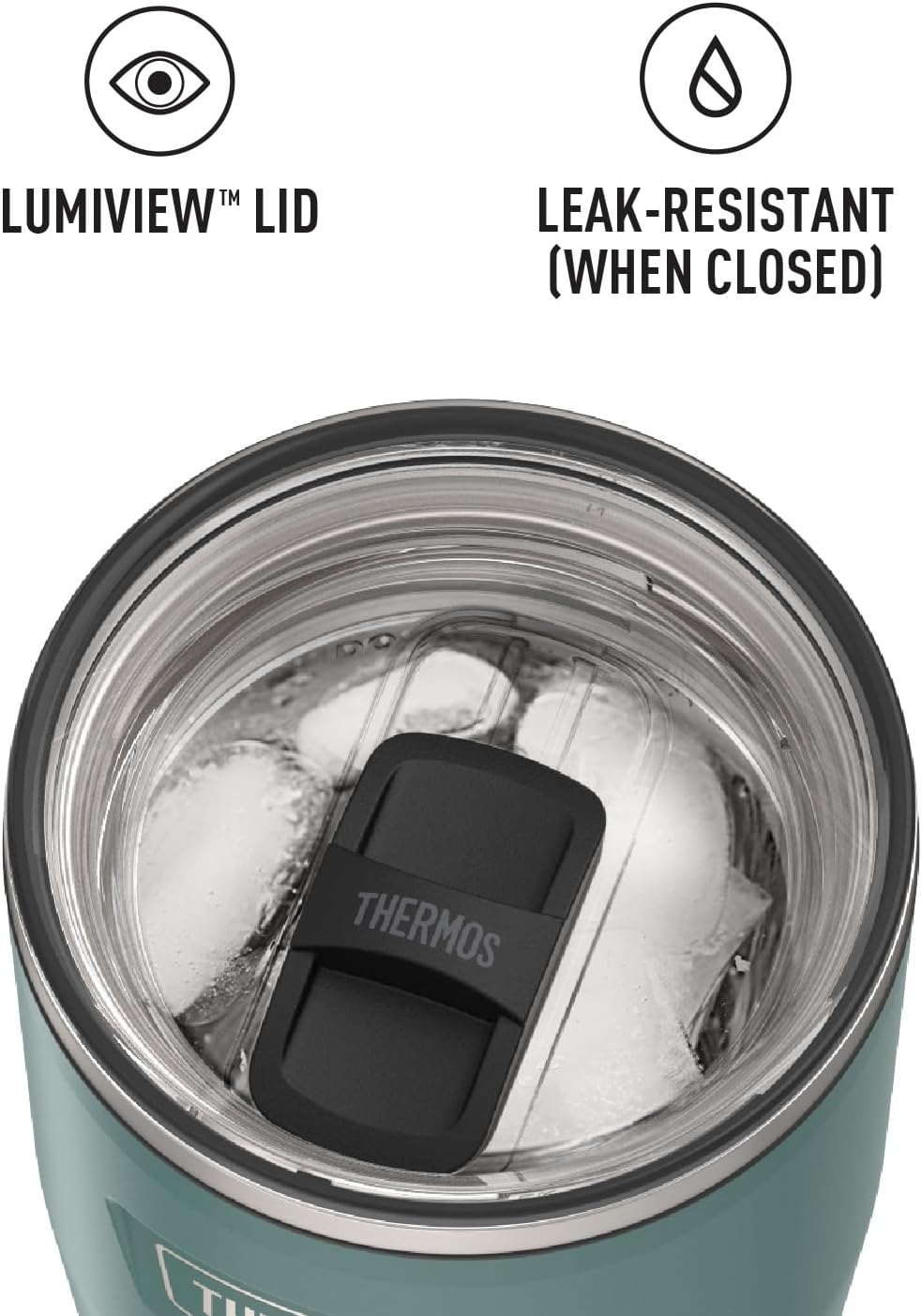 THERMOS ICON SERIES, Stainless Steel Tumbler with Slide Lock, 18 Ounce, Mystic Navy