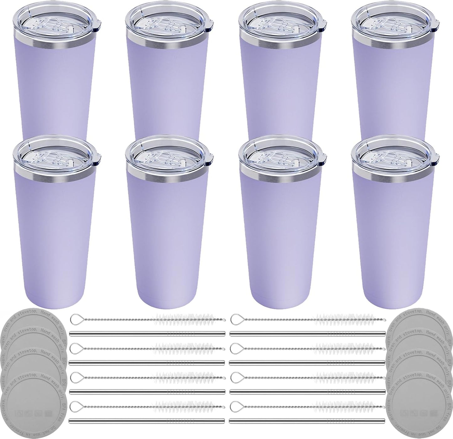 GGQ 20oz Travel Coffee Tumbler Food-Grade 304 Stainless Steel Vacuum Insulated Double Wall Leak-Proof Lid Reusable Straw Hot and Cold Drinks Cup Holder Friendly (Light Blue)