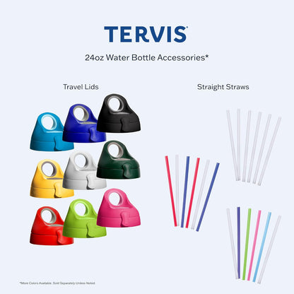 Tervis Clear & Colorful Lidded Made in USA Double Walled Insulated Tumbler Travel Cup Keeps Drinks Cold & Hot, 24oz, Black Lid, 1 Count (Pack of 1)
