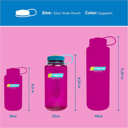 Nalgene 32 oz Wide Mouth Water Bottle | BPA-Free, Durable & Leak Proof, Lightweight Bottle for Hiking & Gym, Work & Travel