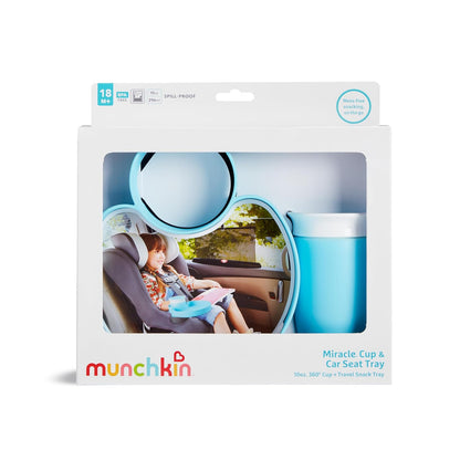 Munchkin® Carseat Tray - Toddler Travel & Road Trip Accessory for Mess-Free Snacking in The Car, Grey