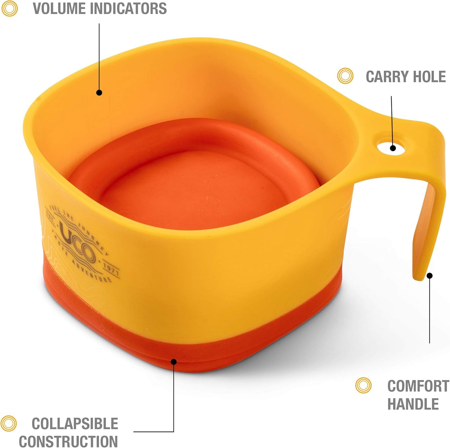 UCO Collapsible Camp Cup for Camping, Backpacking, and Hiking, 12 Ounces